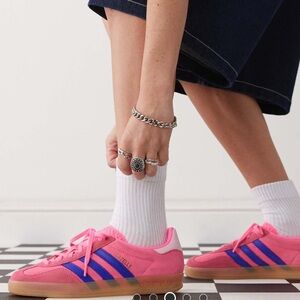 Adidas Gazelle Pink and Blue Sneakers